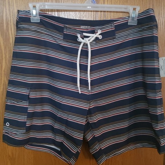 Goodenough Other - Goodthreads Men's Swim 7" Boardshort Swimsuit Surf Stripped SZ 36 NEW!